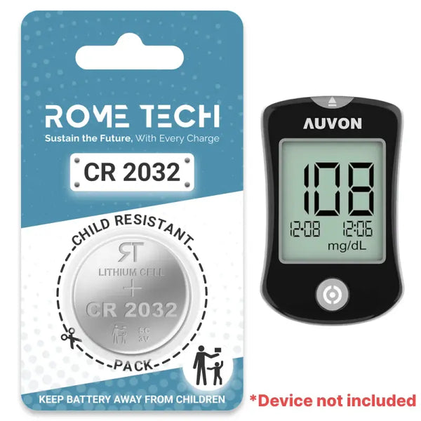 Replacement Battery for AUVON I-QARE DS-W Blood Glucose Monitor