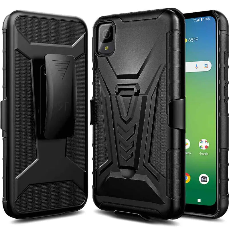 Cricket Icon 4 Dual Layer Holster Case with Kickstand Rome Tech