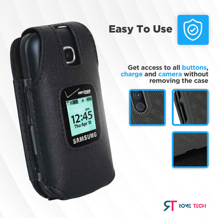 Samsung Gusto 3 Rome Tech Fitted Case with Belt Clip - Black freeshipping - Rome Tech Cases