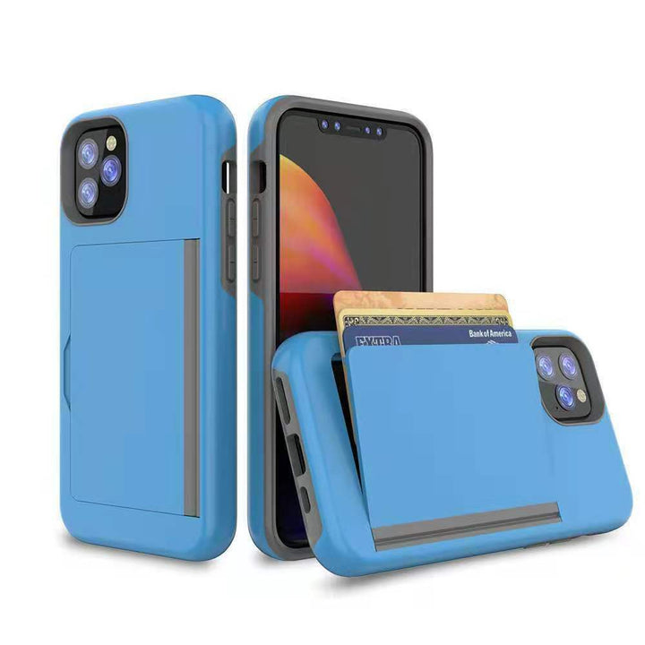 Apple iPhone 13 Dual-Layer Card Holder Wallet Case, Pink Apple iPhone 13 Dual-Layer Card Holder Wallet Case, Pink