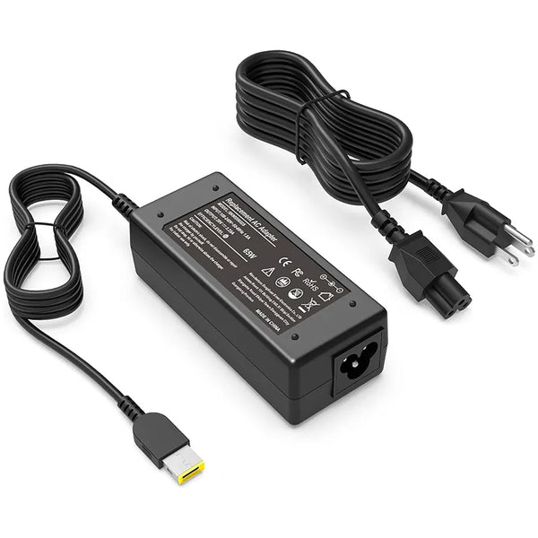 65W Charger for Lenovo Laptops with Yellow square USB Tip