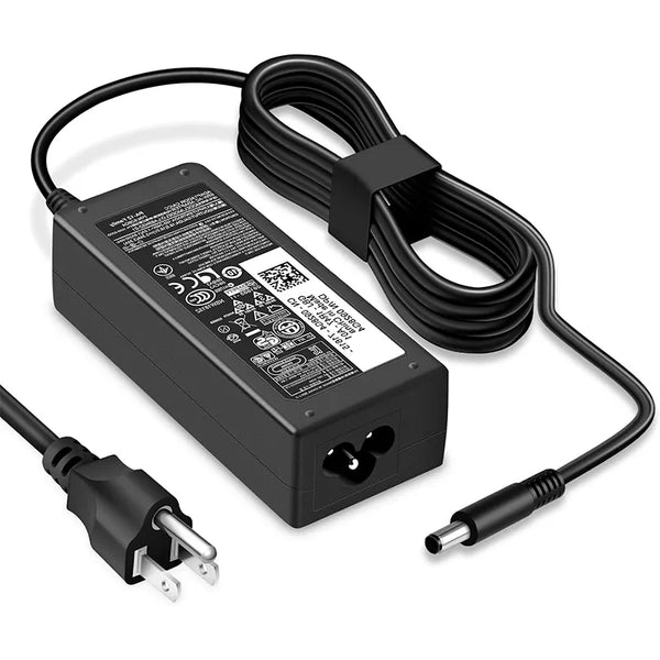 65W Charger for Dell Laptops with Barrel Connector (4.5*3.0 mm to 7.4*5.0 mm) Converter Cable