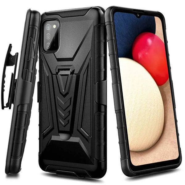 Samsung Galaxy A03s Dual-Layer Holster Case with Kickstand