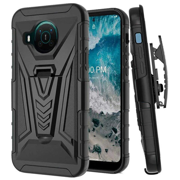 Nokia X100 Dual-Layer Holster Case with Kickstand