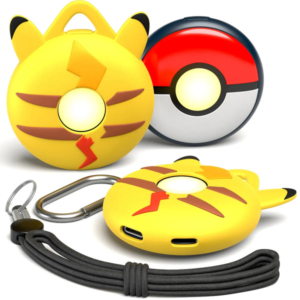 Silicone Case for Pokemon GO Plus (2023) - 3 in 1 Protective Cover + Keychain & Lanyard Accessories - Compatible with Pokémon Go Plus