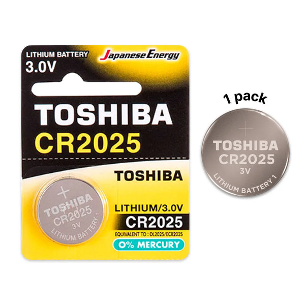 Toshiba CR2025 3V Lithium Coin CMOS Battery (Retail Package)