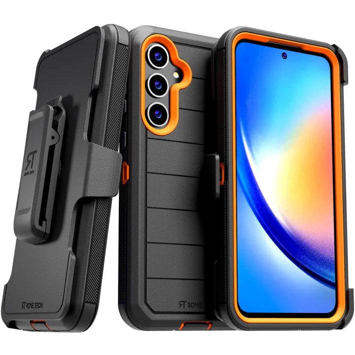 Defender Case for Samsung Galaxy A35 5G with Belt Clip, Kickstand, Dual-Layer, Black/Blue Defender Case for Samsung Galaxy A35 5G with Belt Clip, Kickstand, Dual-Layer, Black/Blue