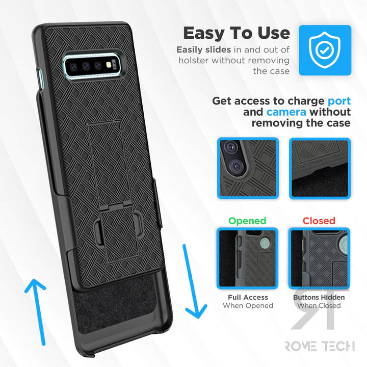 Samsung Galaxy S10 Plus Shell Holster Combo Case freeshipping - Rome Tech Cases