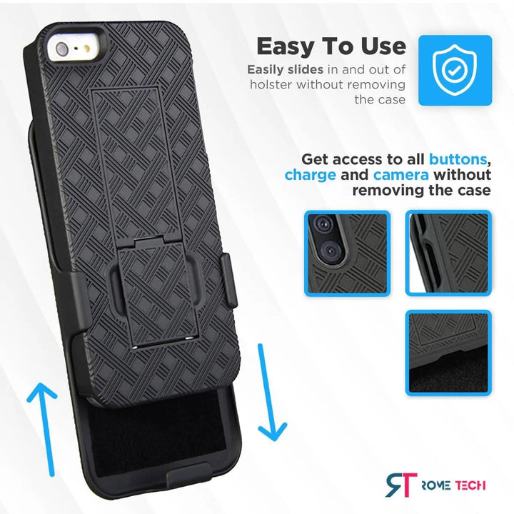 Apple iPhone 5 5s SE Belt Clip Holster Phone Case Rome Tech
