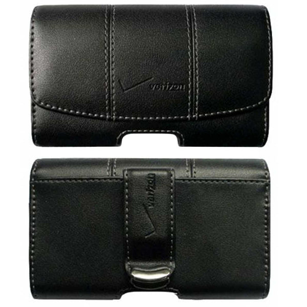 Verizon Universal Leather Pouch with Rotating Clip - Black