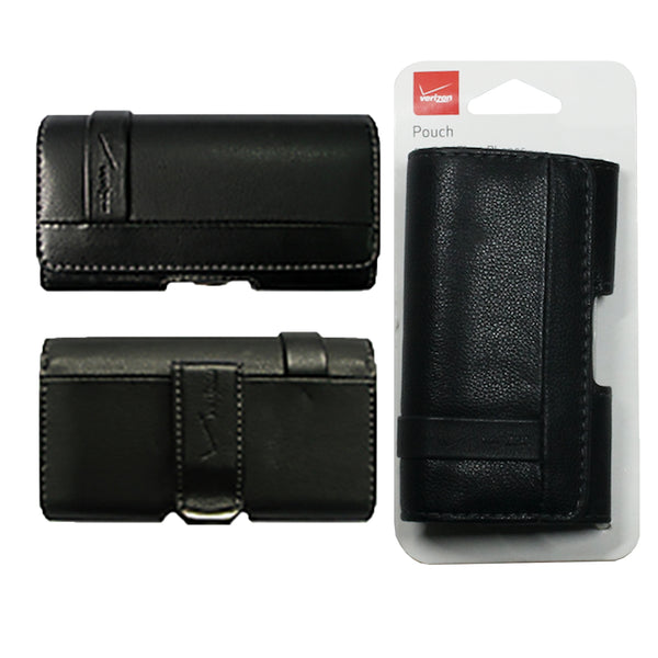 Verizon Universal Leather Pouch With Belt Clip Fits Most PHONES up to 3.5