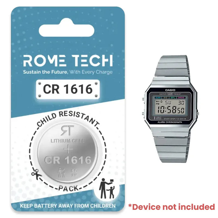 Replacement Battery for CASIO A700W 1A Watch Rome Tech